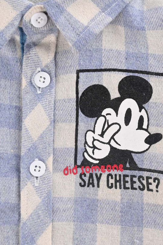 Infant Boys Flannel Shirt-Light Blue