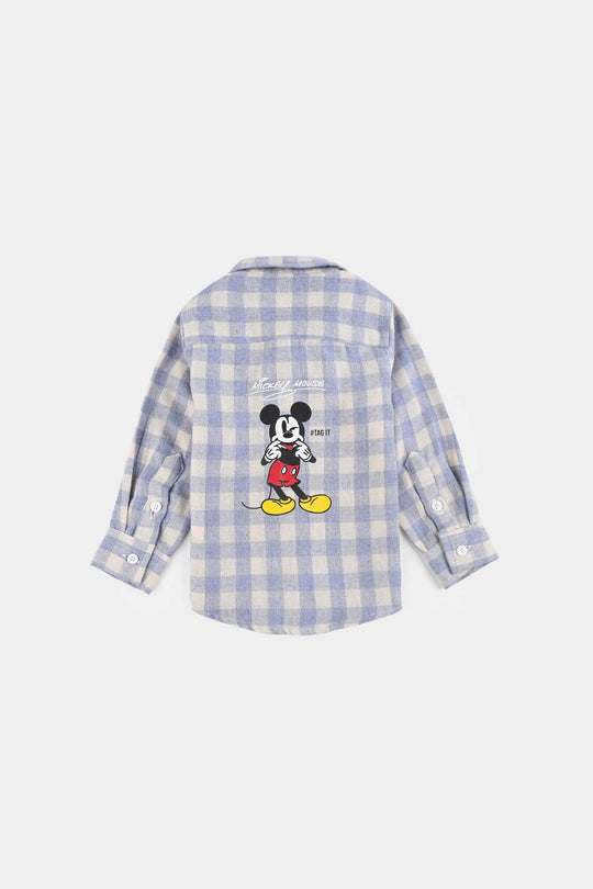 Infant Boys Flannel Shirt-Light Blue