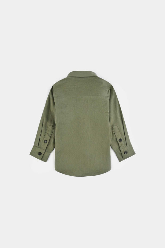 Infant Boys Cotton Shirt (Safari)-Green