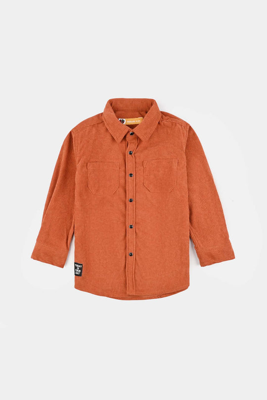 Boys Corduroy Shirt (Ever cord)-Rust