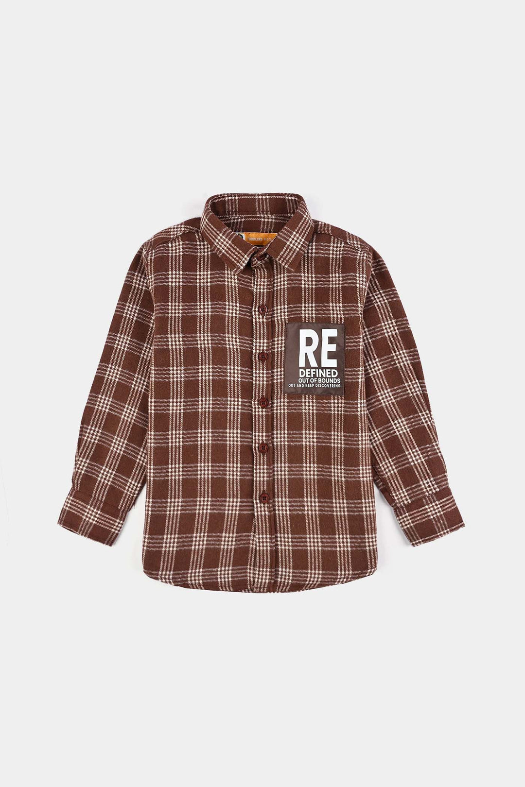 Boys Flannel Shirt F/S (Re-Defined)-Brown Check