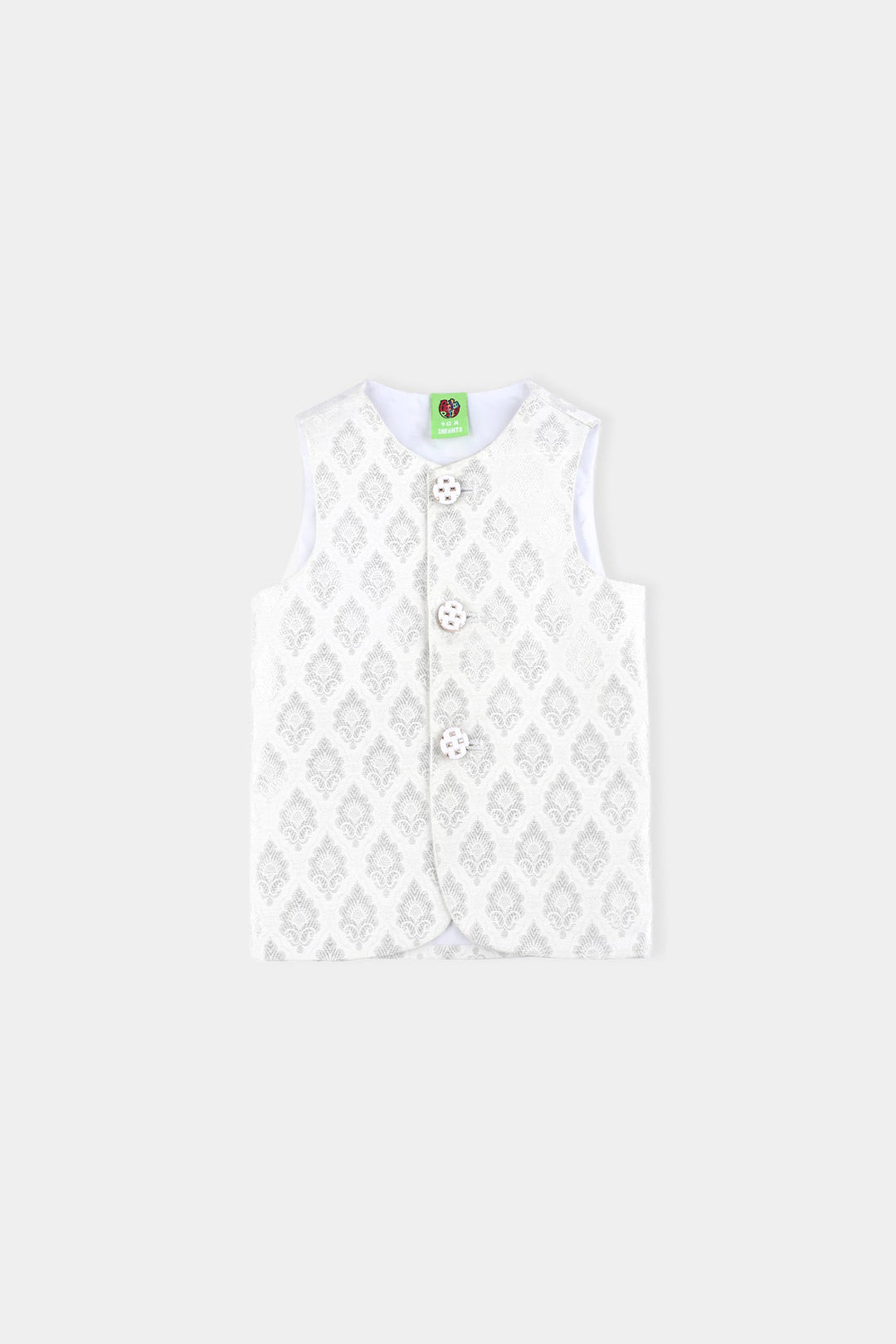 Infant Boys Cotton Poplin 3Piece Suit-White