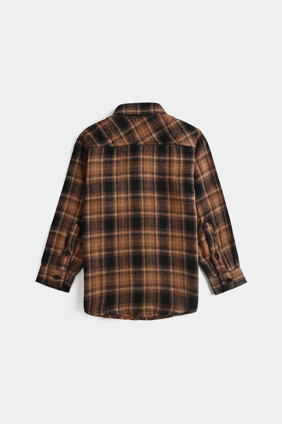 Boys Flannel Shirt (Checkmate)-Brown Check