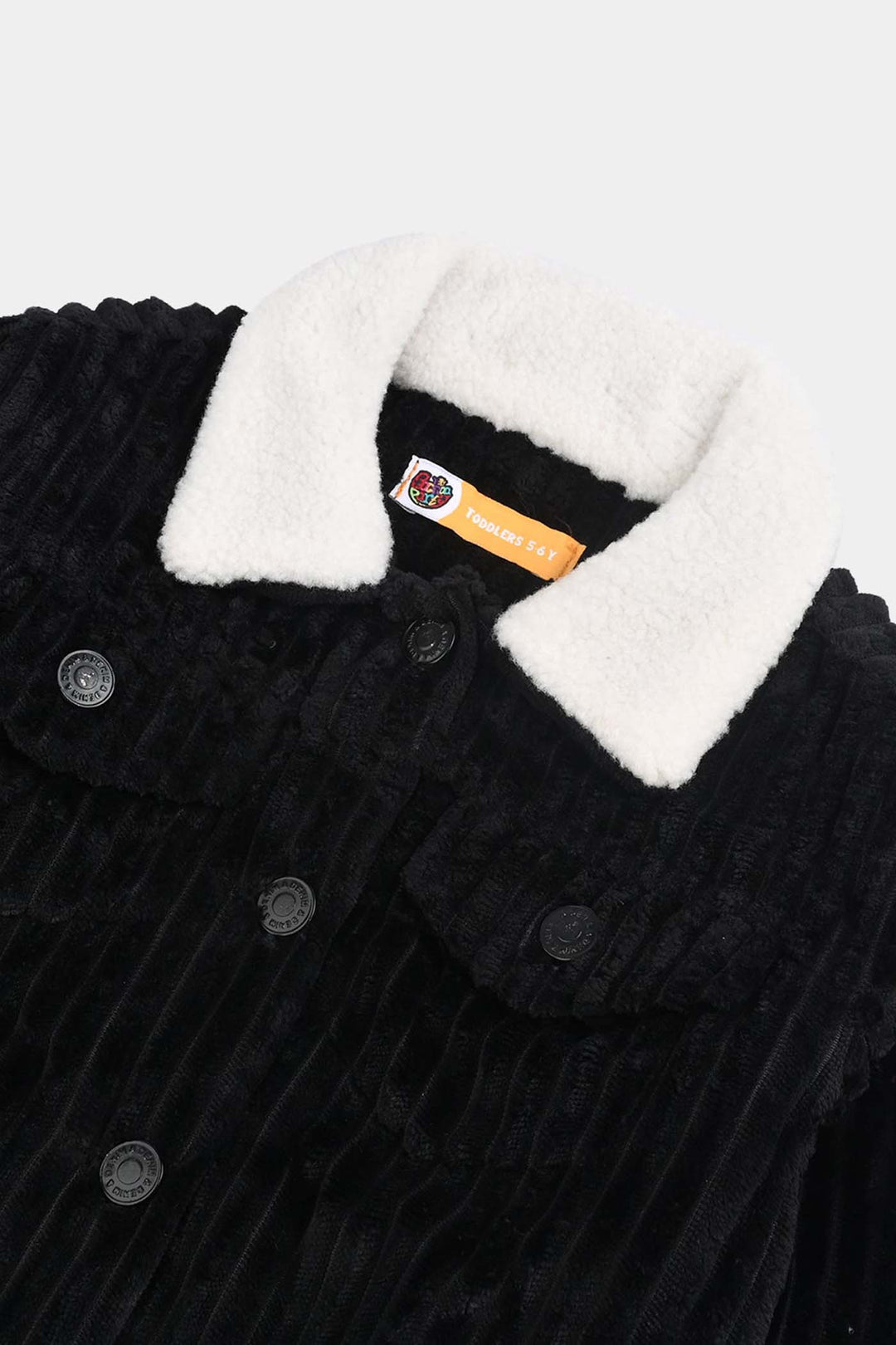 Girls Corduroy Woven Jacket Sherpa Ginger-BLACK