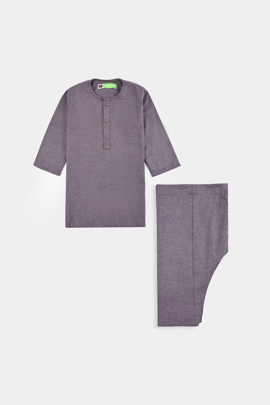 Infant Boys Poly Viscose Suit (Contrast Stitch)-GREY