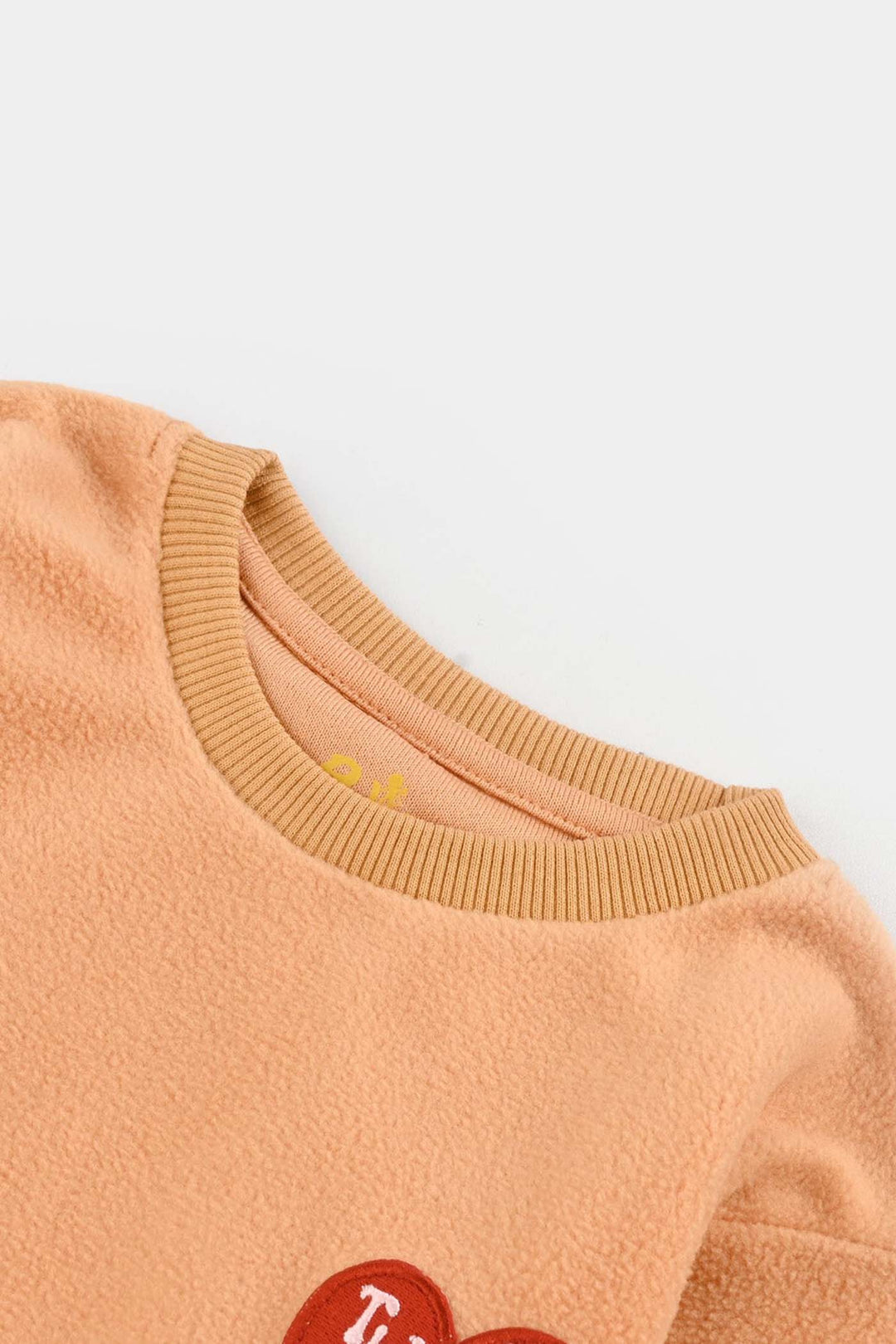 Girls Fleece Sweatshirt HAPPY PLACE-ORANGE