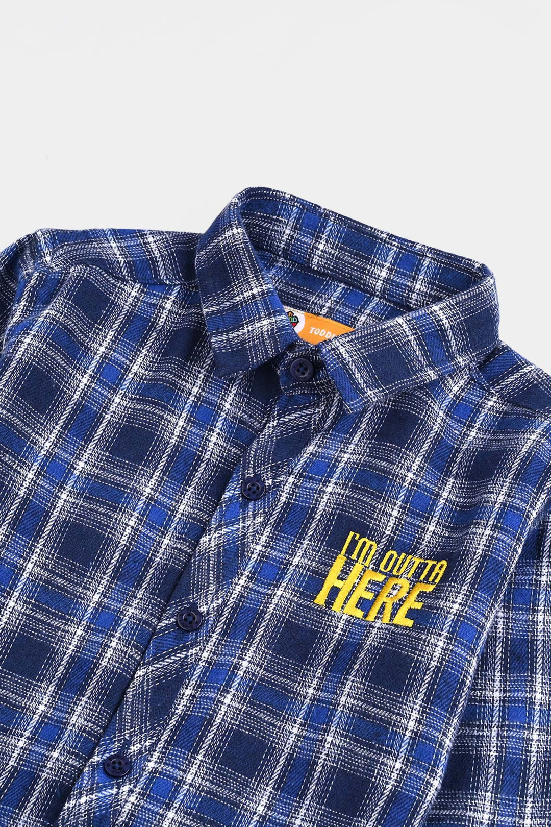 Boys Flannel Shirt (Outta Here)-Blue Check