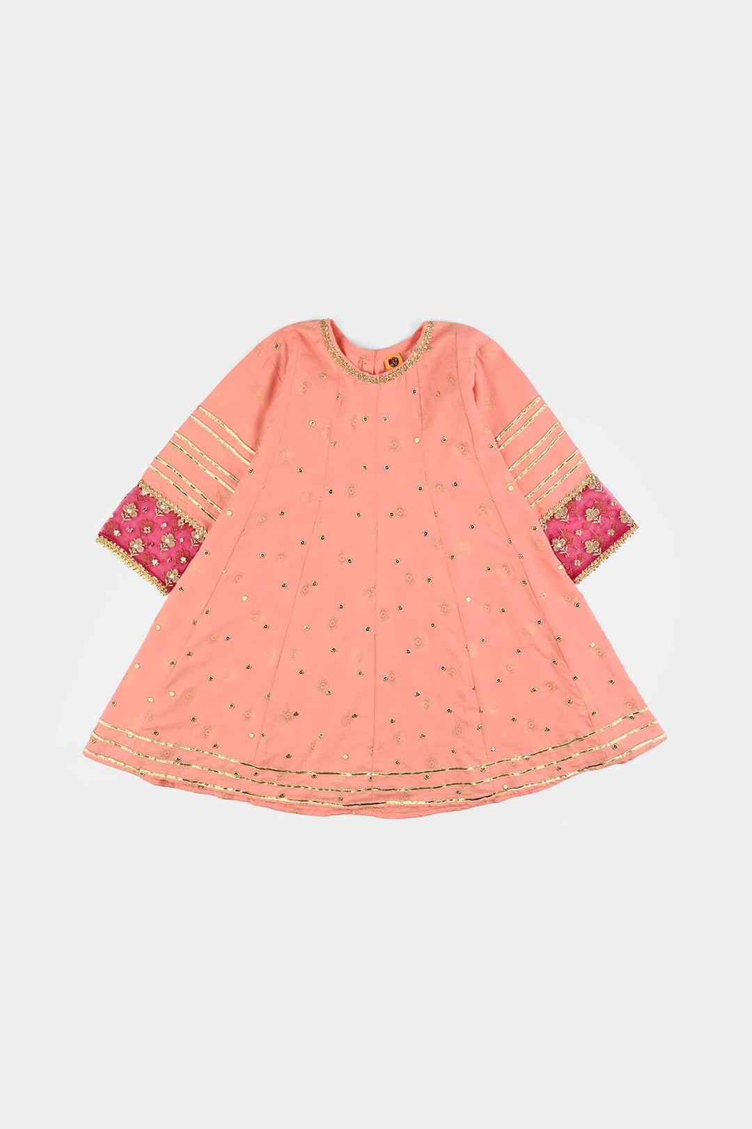 Girls Jacquard 3Pcs Hoor-Peach