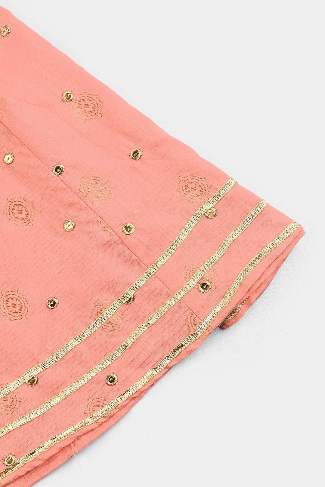 Girls Jacquard 3Pcs Hoor-Peach