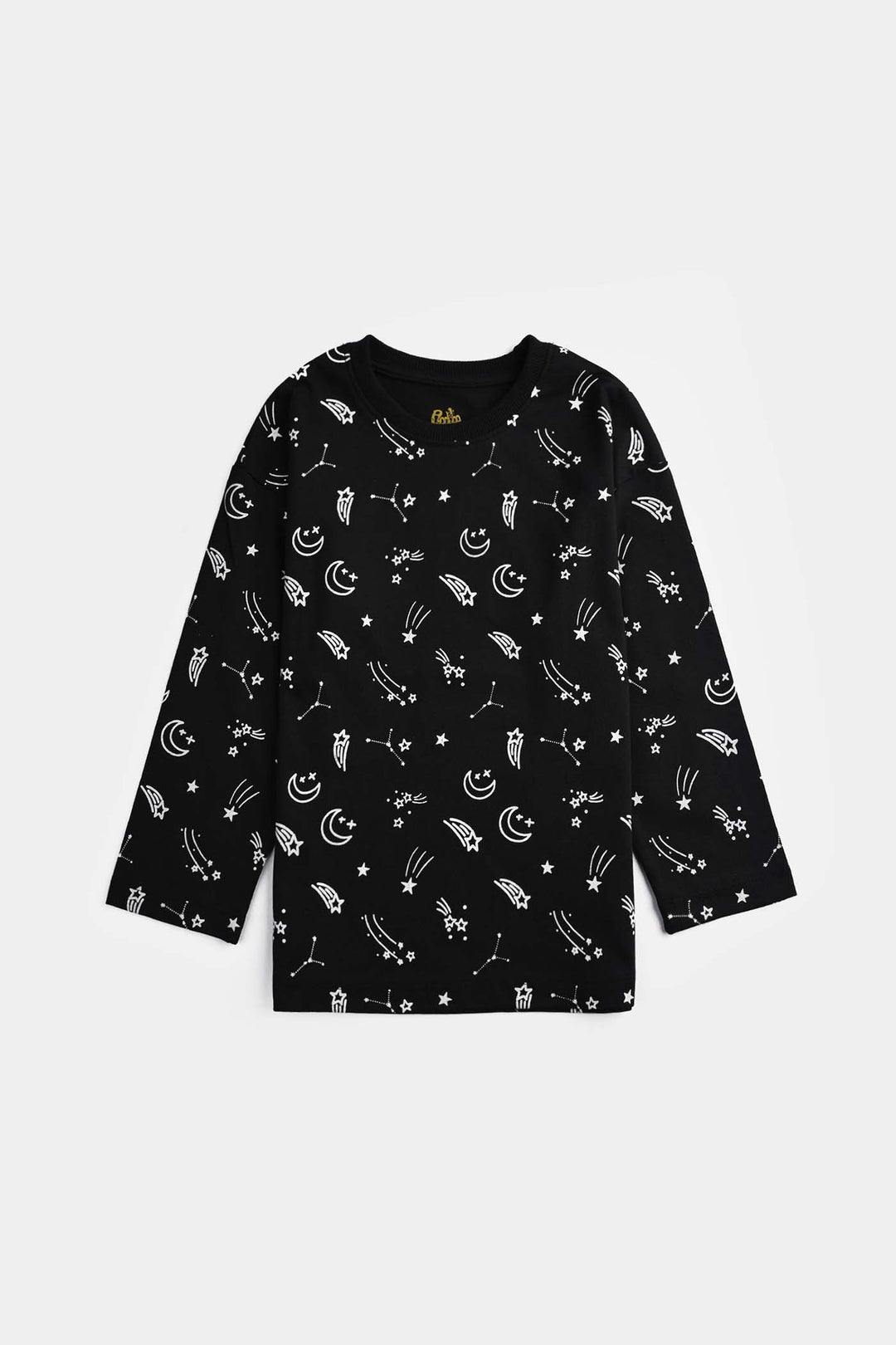 Boys Poly Cotton Jersey Night Suit STARS-BLACK