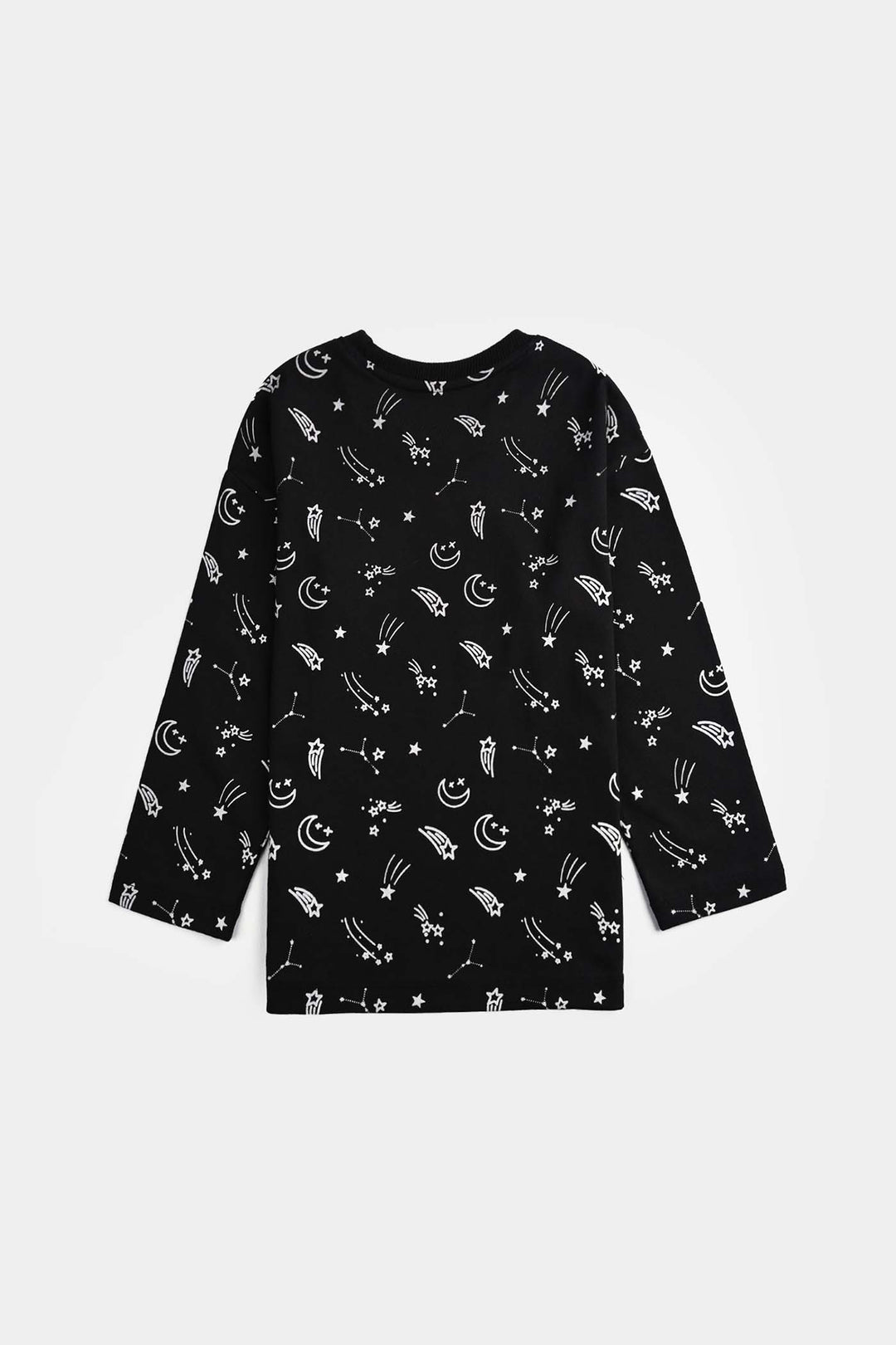 Boys Poly Cotton Jersey Night Suit STARS-BLACK