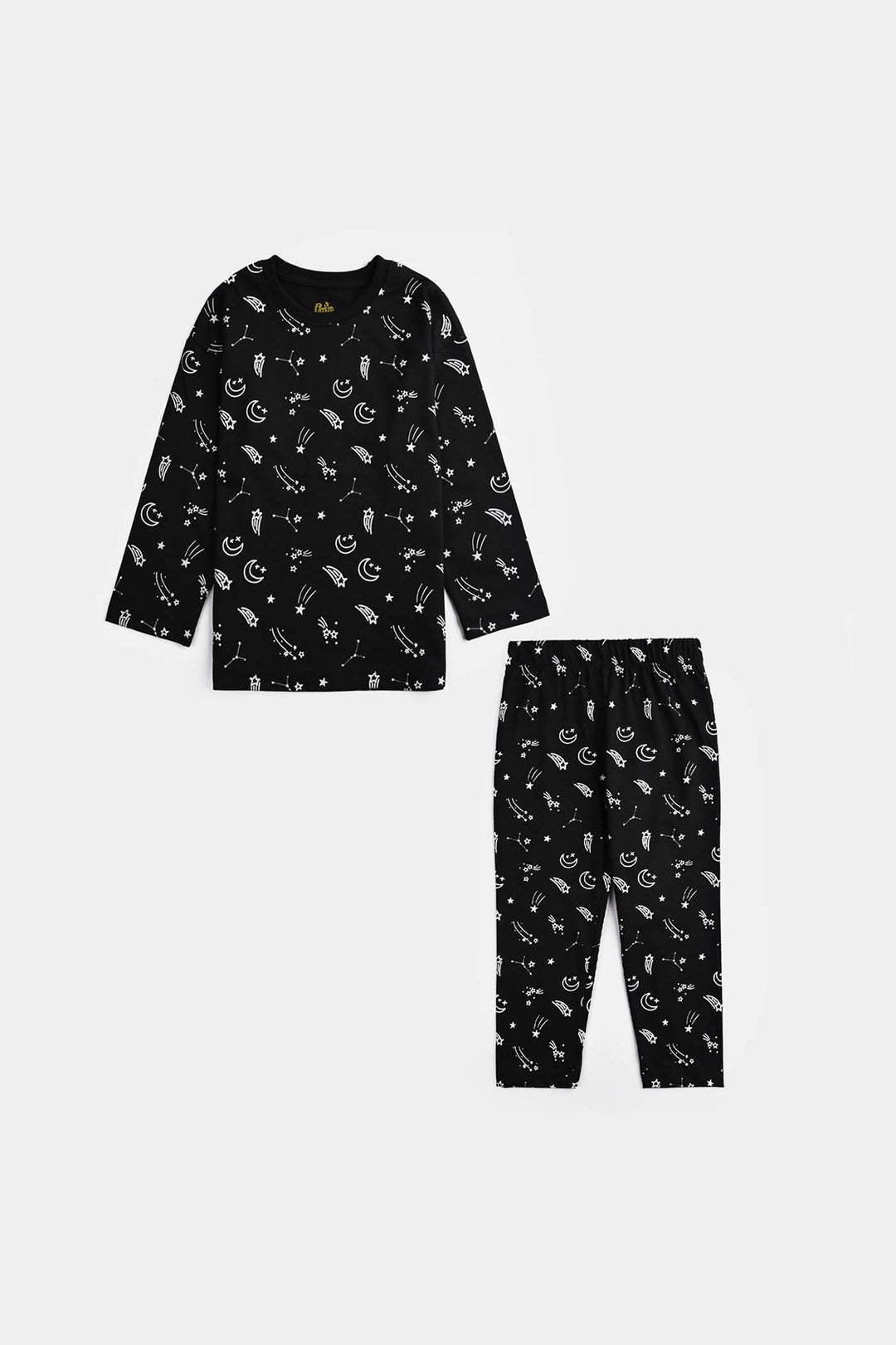 Boys Poly Cotton Jersey Night Suit STARS-BLACK