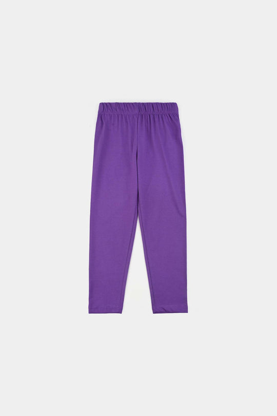 Girls Poly Cotton Jersey Night Suit SWEET DREAMS-Purple
