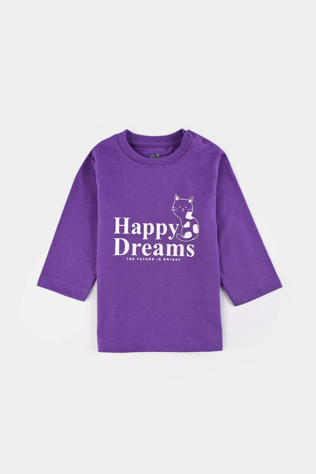 Infant Girls Poly Cotton Jersey Night Suit HAPPY DREAMS-Purple Heart
