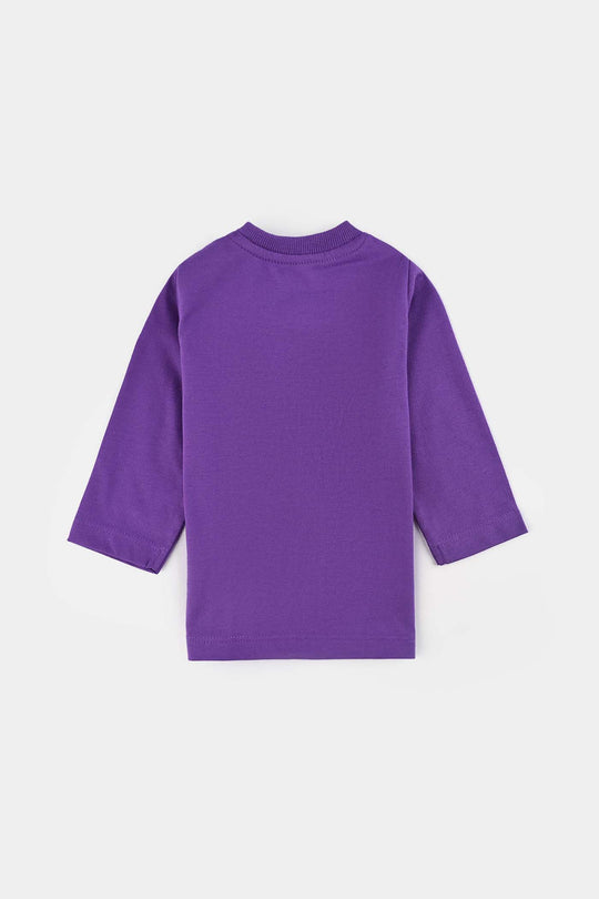 Infant Girls Poly Cotton Jersey Night Suit HAPPY DREAMS-Purple Heart