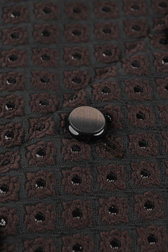 Infant Boys Poly Viscose 3 Piece Suit (Earth Tone)-BROWN