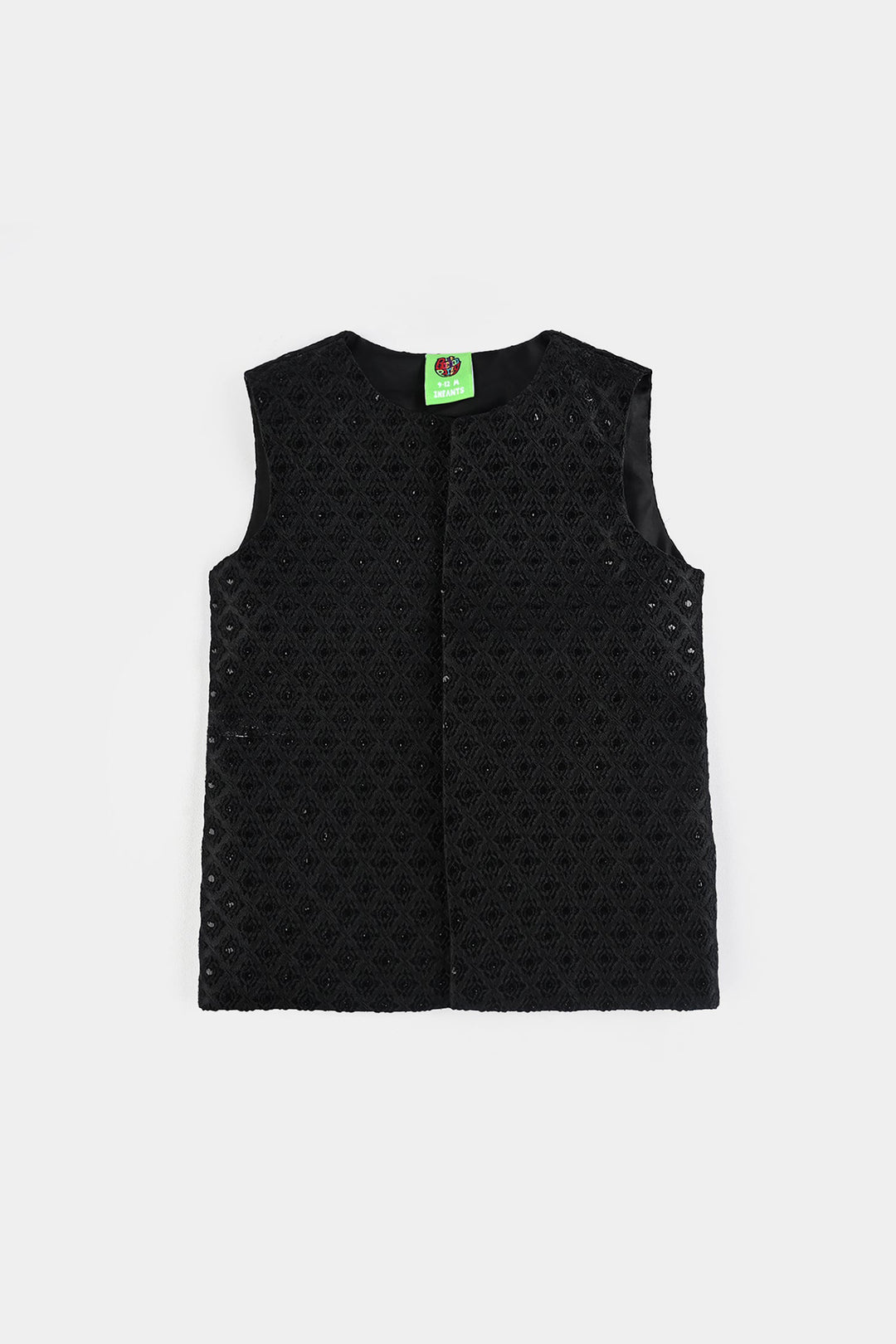 Infant Boys Cotton Slub 3 Piece suit (Black Beauty)-BLACK