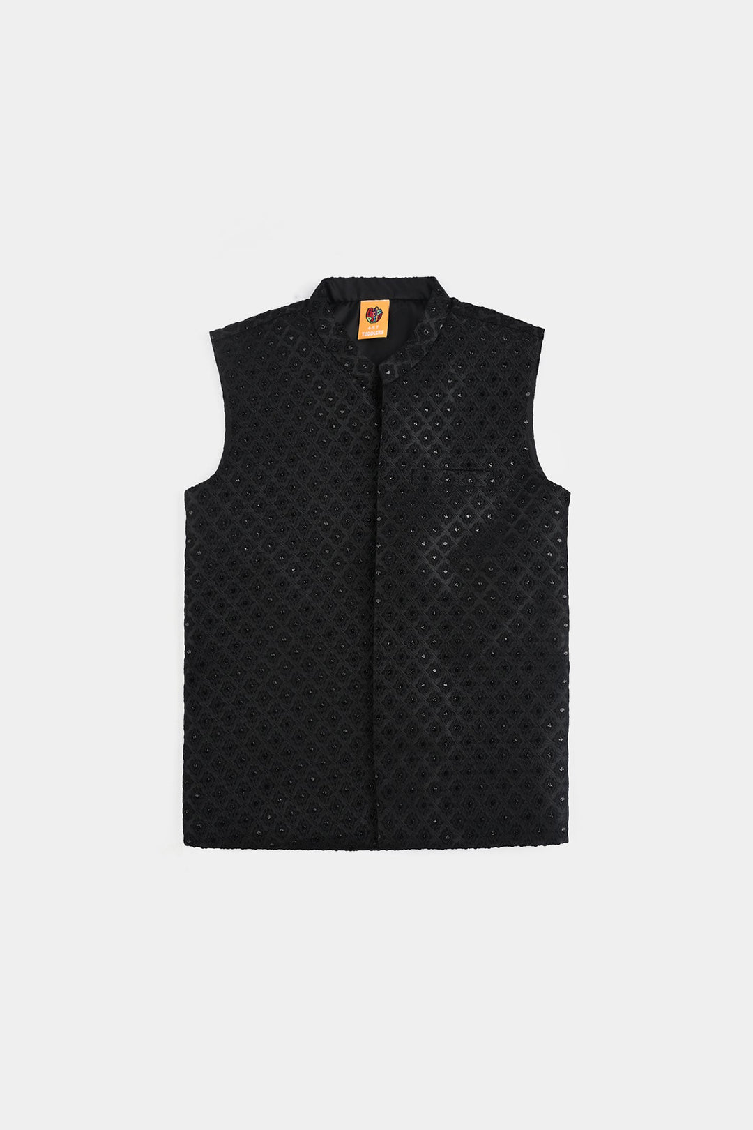 Boys Cotton Slub 3 Piece suit (Black Beauty)-BLACK