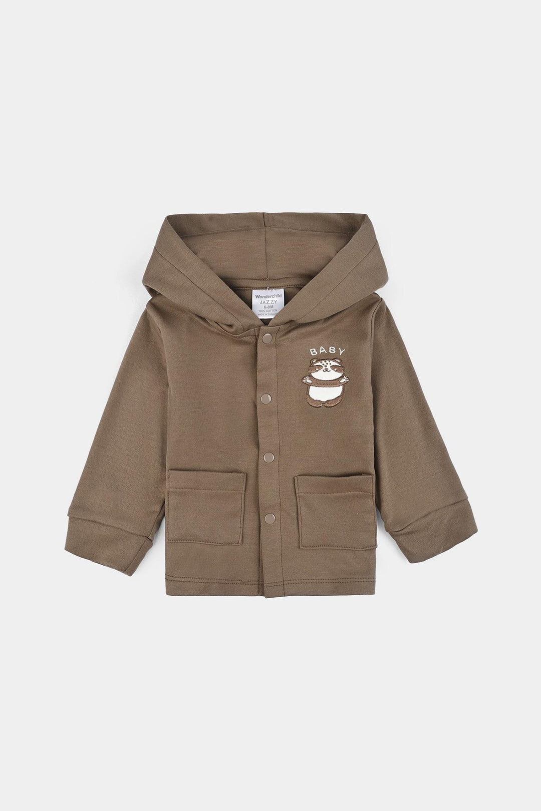Infant Boys Cotton Interlock 3 PC Set-Brown/White/Yellow