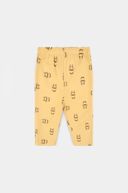 Infant Boys Cotton Interlock 3 PC Set-Brown/White/Yellow