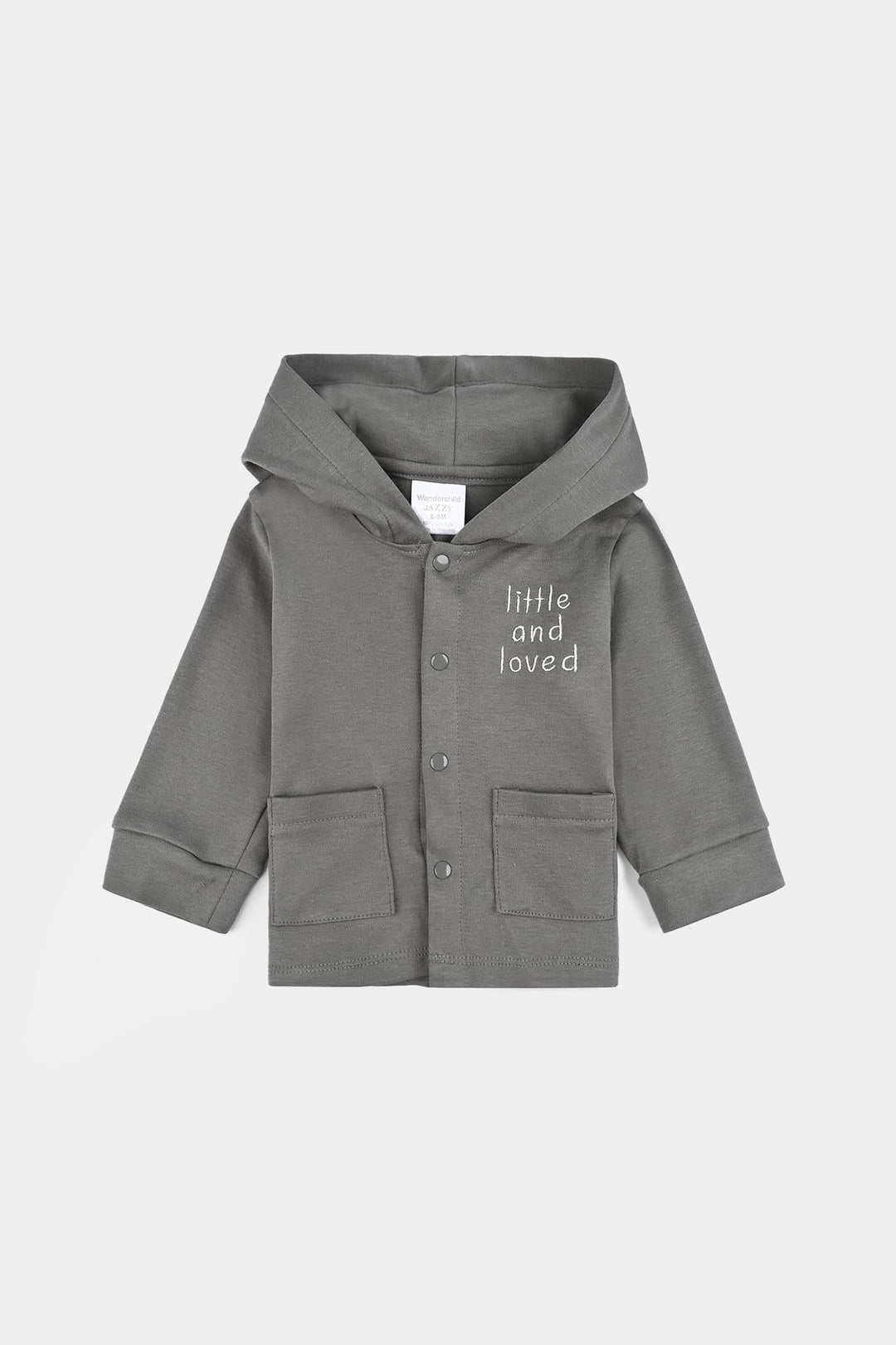 Infant Girls Cotton Interlock 3 PC Set-Grey/White/Pink