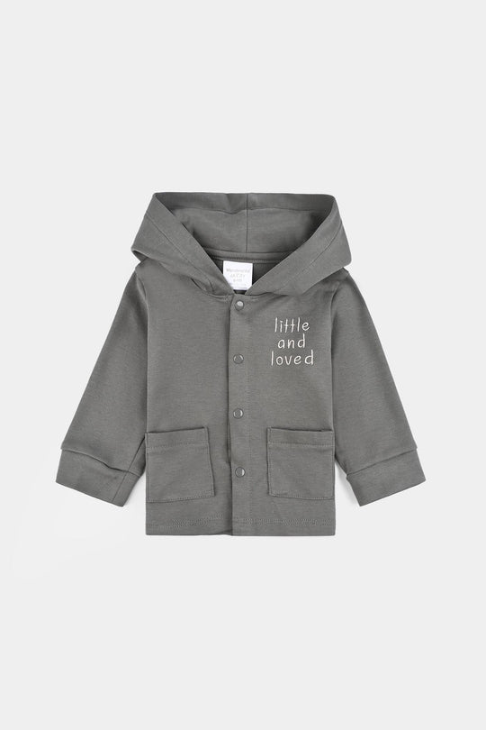 Infant Girls Cotton Interlock 3 PC Set-Grey/White/Pink