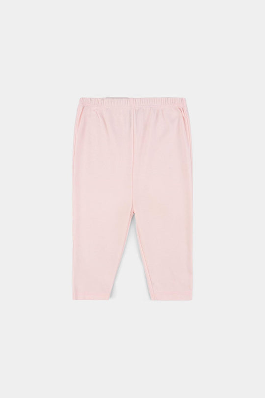 Infant Girls Cotton Interlock 3 PC Set-Grey/White/Pink