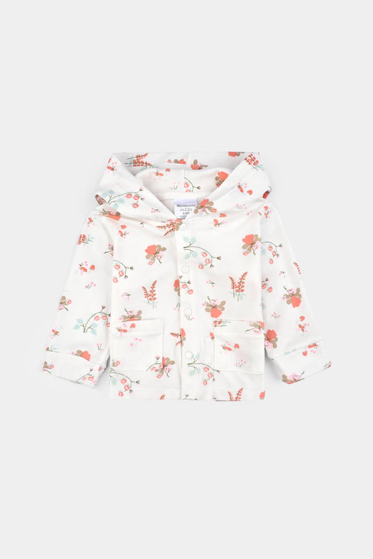 Infant Girls Cotton Interlock 3 PC Set-White/Green