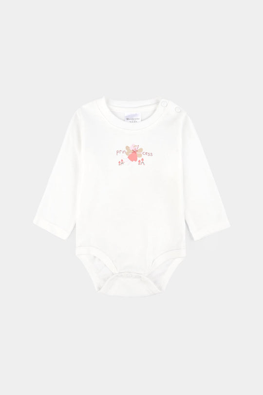 Infant Girls Cotton Interlock 3 PC Set-White/Green