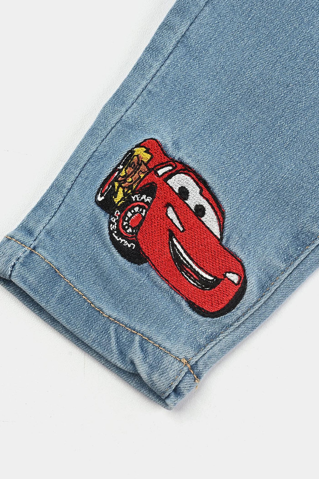 Infant Boys Denim Stretch Pant Cars-Light Blue