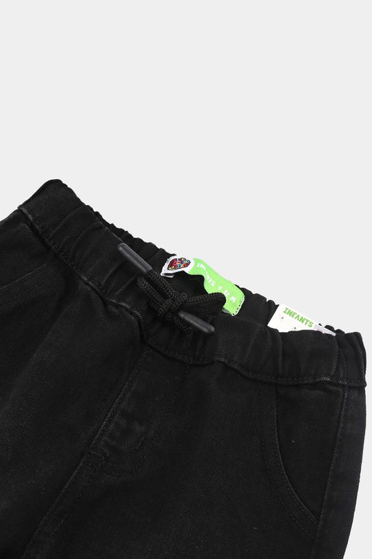 Infant Boys Denim Stretch Pant Kind Of Happiness Mood-BLACK