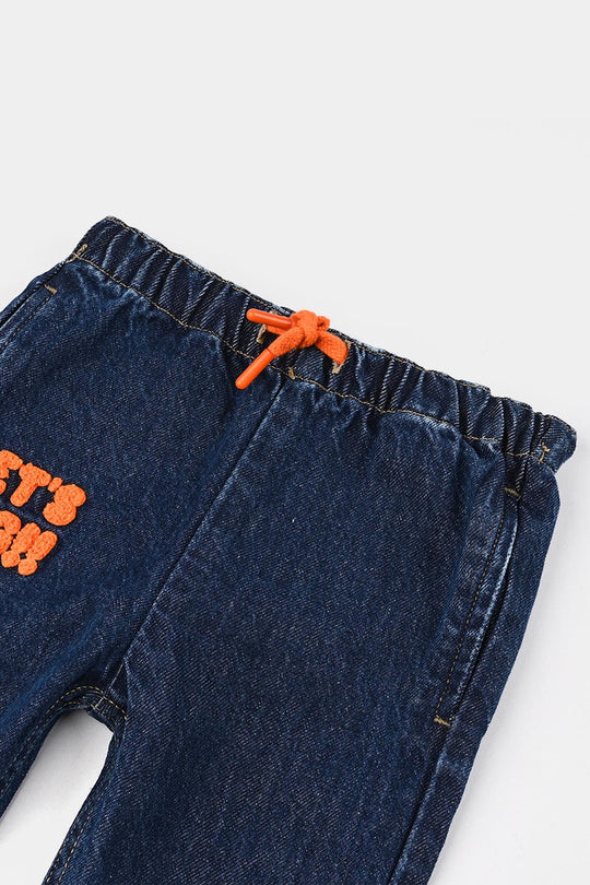 Infant Boys Denim Stretch Pant Lets Dig-DARK BLUE
