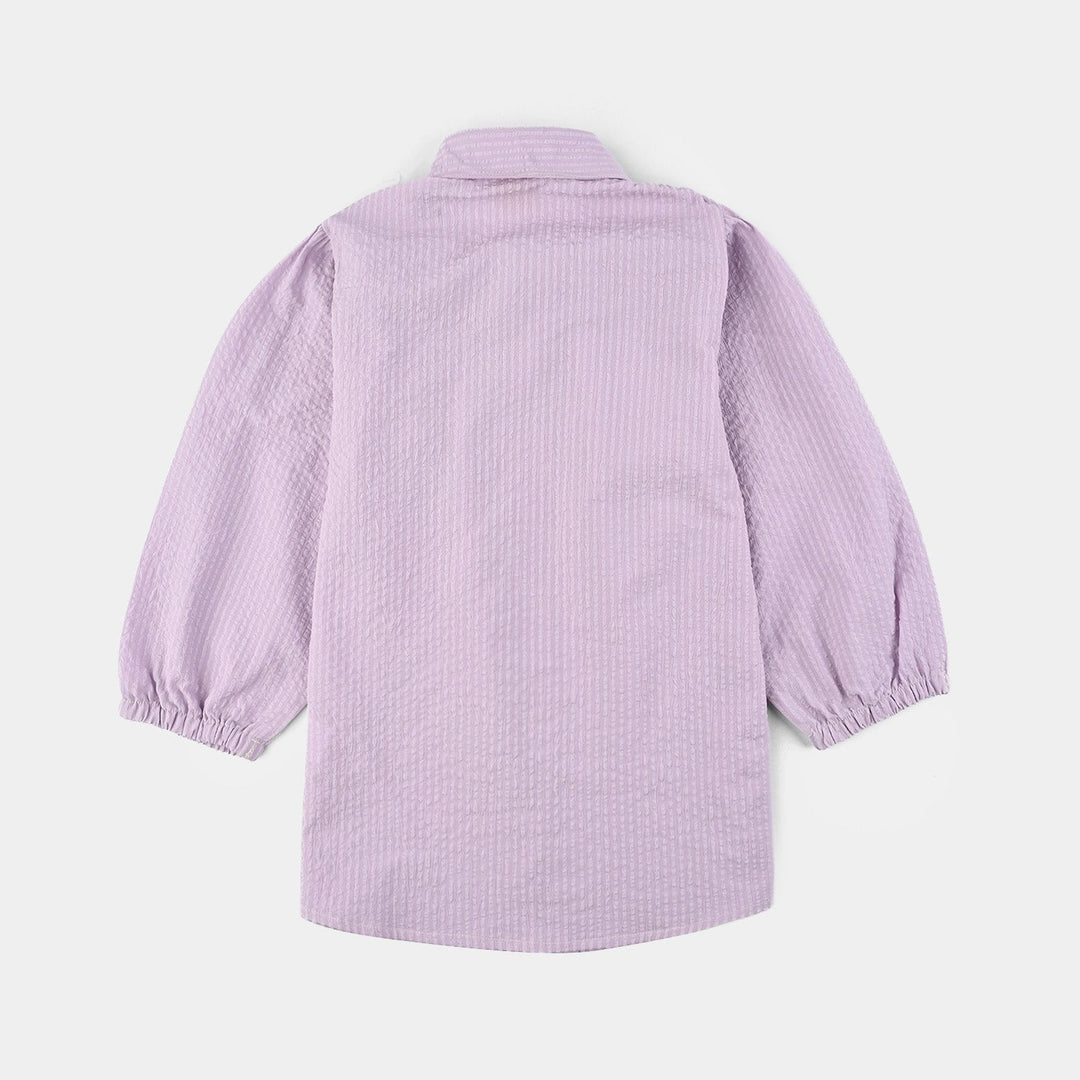 Girls Poly Jersey Top Lavender Love-Purple