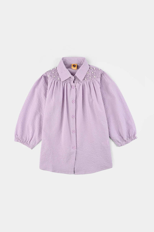 Girls Poly Jersey Top Lavender Love-Purple