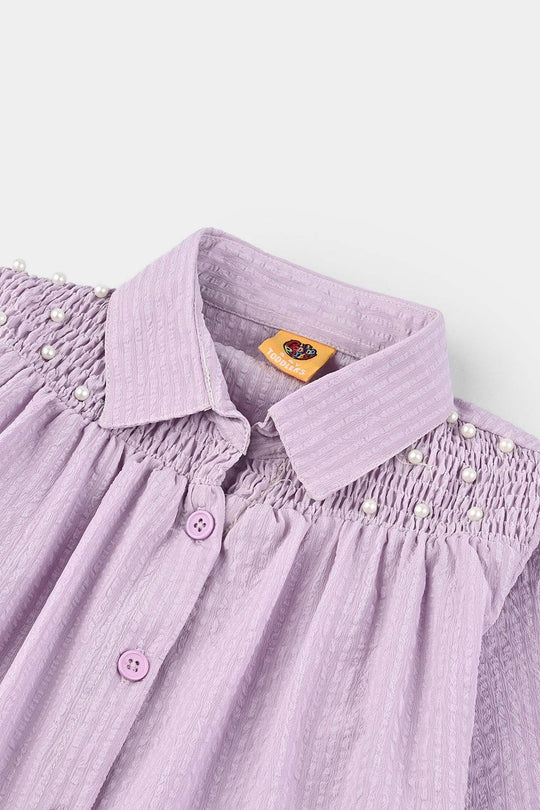 Girls Poly Jersey Top Lavender Love-Purple