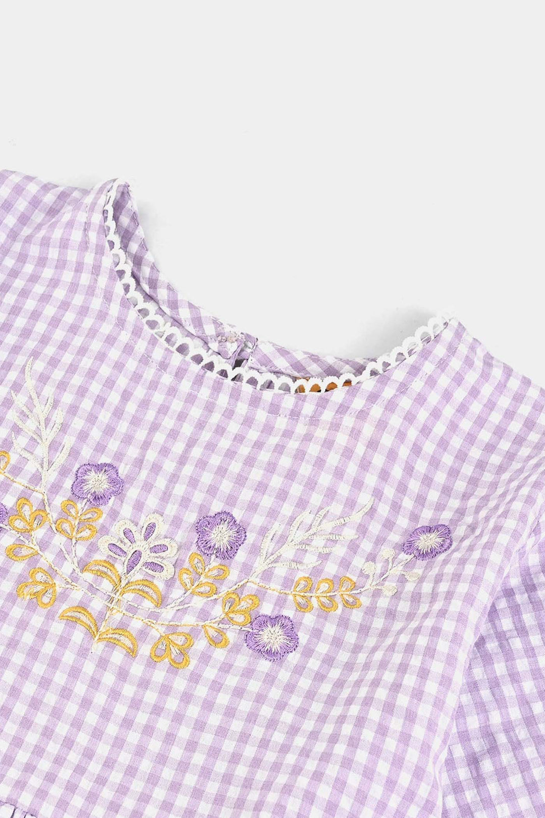 Girls Poly Jersey Emb Top - Purple