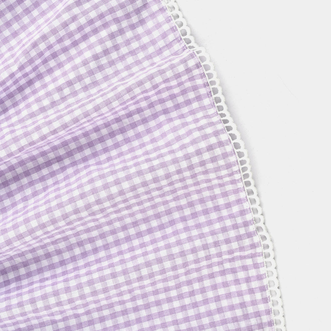 Girls Poly Jersey Emb Top - Purple