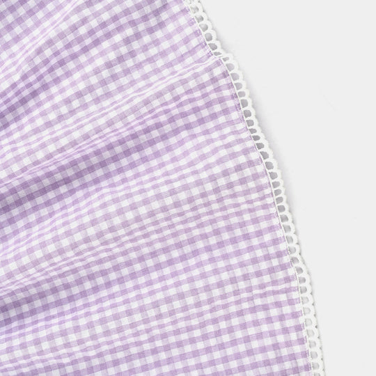 Girls Poly Jersey Emb Top - Purple