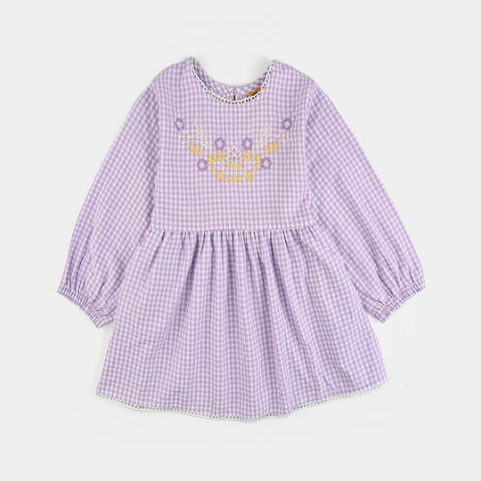 Girls Poly Jersey Emb Top - Purple