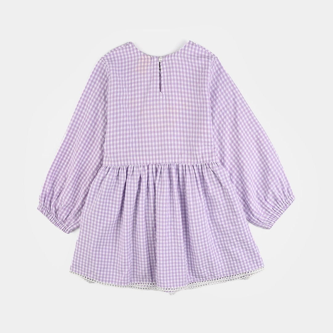 Girls Poly Jersey Emb Top - Purple
