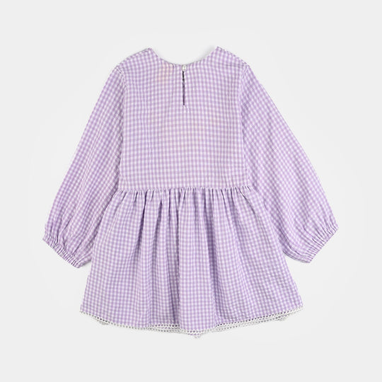 Girls Poly Jersey Emb Top - Purple
