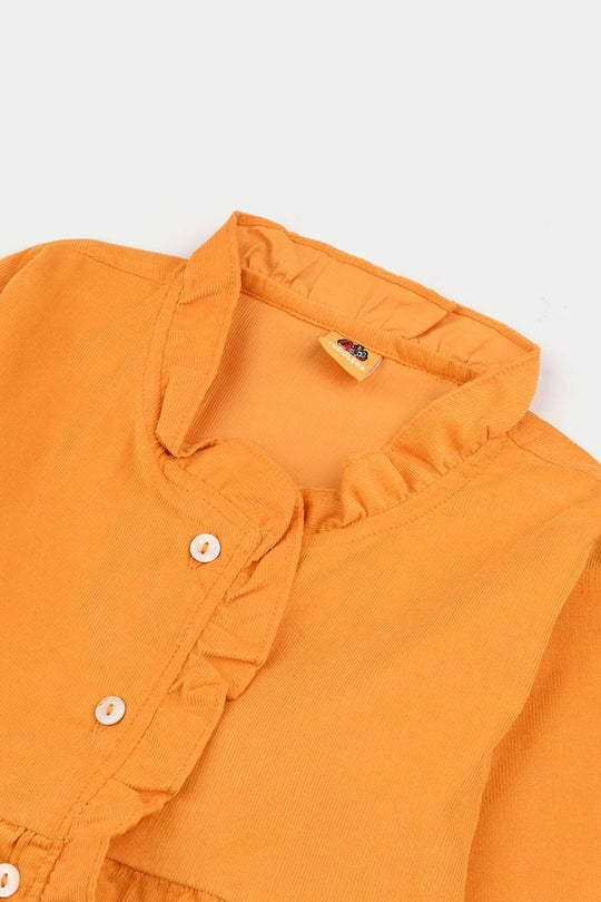 Girls Poly Jersey Casual Top - Yellow