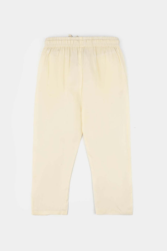 Boys Poly Viscose Pajama - Off White
