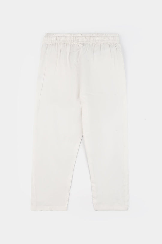 Boys Poly Viscose Pajama - White