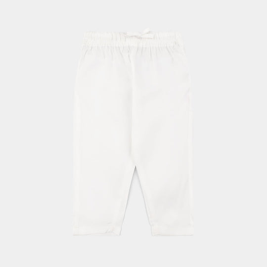 Infant Boys Poly Viscose Pajama-White