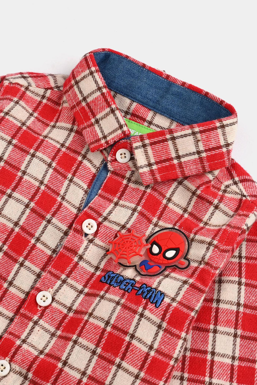 Infant Boys Flannel Shirt-Red Check