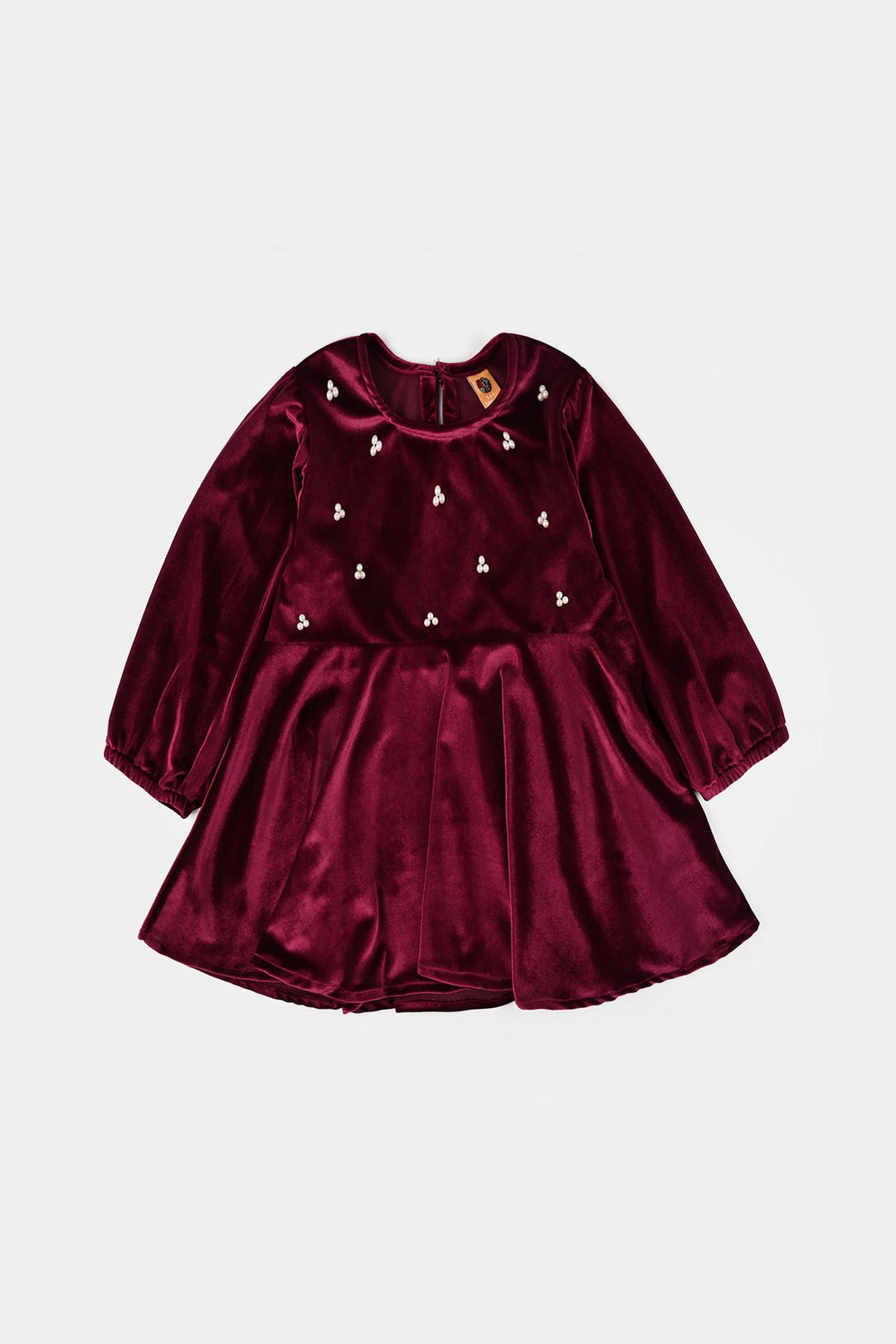 Girls Velvet Co-Set Maroon Love-MAROON