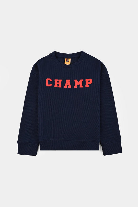 Boys Thermal Sweatshirt Champ-NAVY