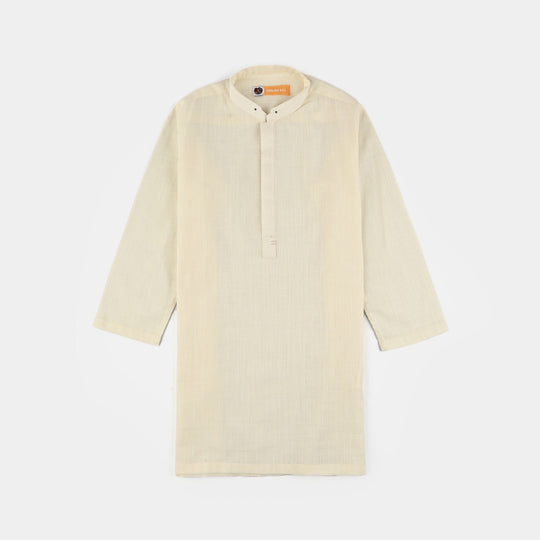 Boys Cotton Slub 3Piece Suit (Blended)-Off.White