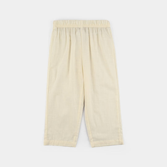 Boys Cotton Slub 3Piece Suit (Blended)-Off.White